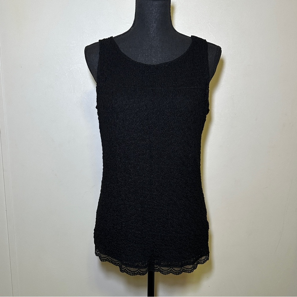 Jaclyn Smith Elegant Black Lace Tank Top